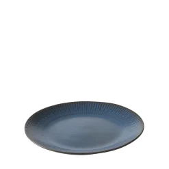 Relief frokosttallerken Ø22 cm stentøj blå