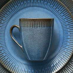 Relief krus 30 cl stentøj blå