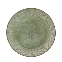 Relief middagstallerken Ø27 cm stentøj grøn