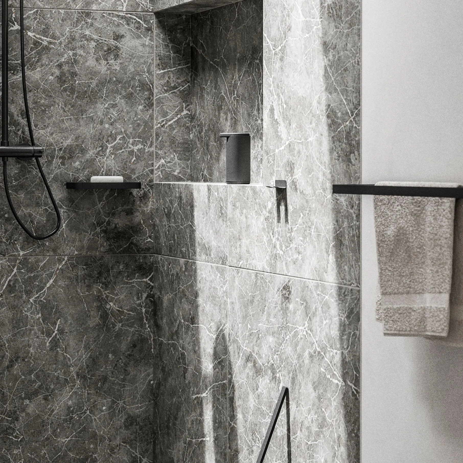 Rim sæbedispenser 14,4 cm sort