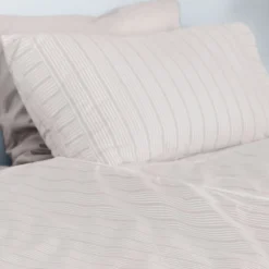 Sengetøj 140x200 cm sand/beige striber