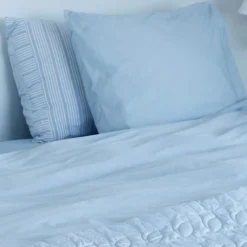 Sengetøj 140x200 cm støvet blå
