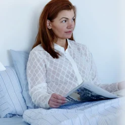 Sengetøj 140x200 cm støvet blå striber