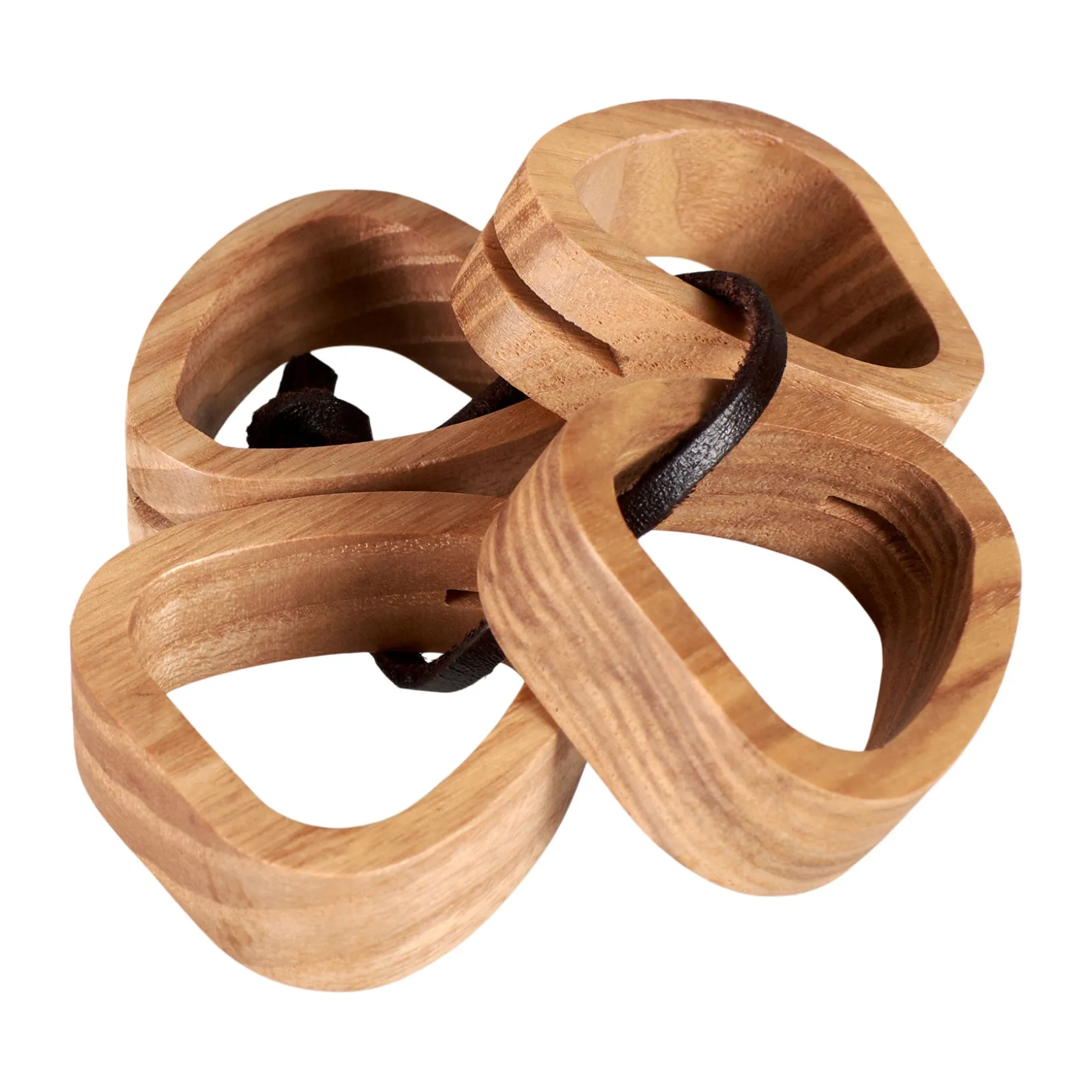 Servietring i egetræ - 4 stk