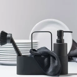 Singles opvaskesæt 4 dele sort