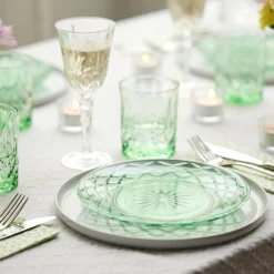 Sorrento glastallerken 4 stk grøn