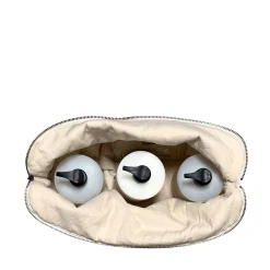 Toilettaske 34x24 cm mini strib sand