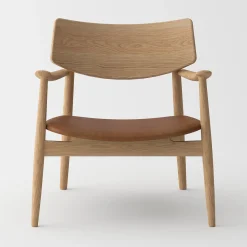 Vedersø loungestol m. lædersæde