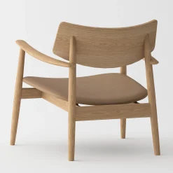 Vedersø loungestol m. lædersæde