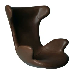 Victor loungestol læder m. sort drejesokkel