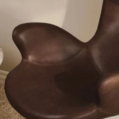 Victor loungestol læder m. sort drejesokkel