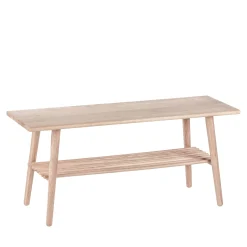 Wood II bænk - hvidpigmenteret FSC certificeret egetræ