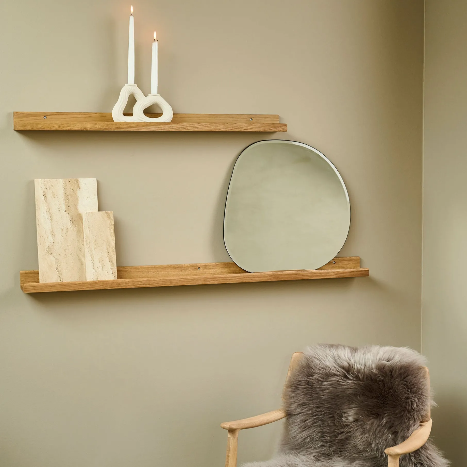 Wood II gallerihylde FSC certificeret egetræ, L60 cm